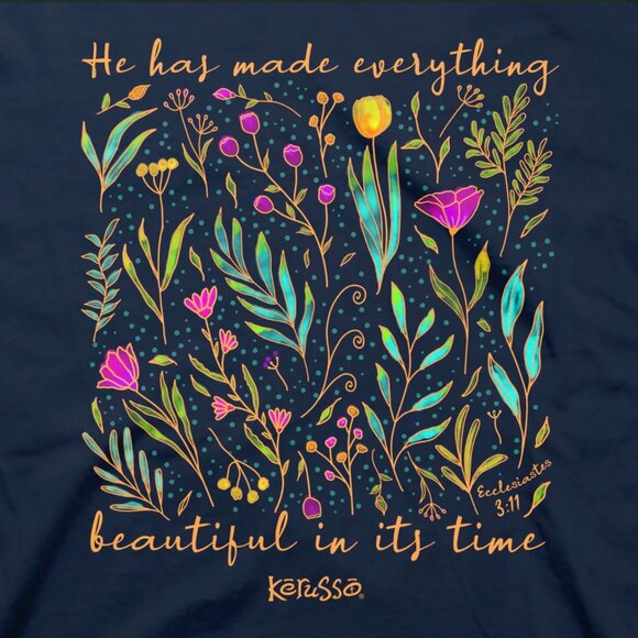 Kerusso Women's Adult Cotton Short Sleeve T-Shirt - "He Has Made Everything" New - Picture 2 of 4
